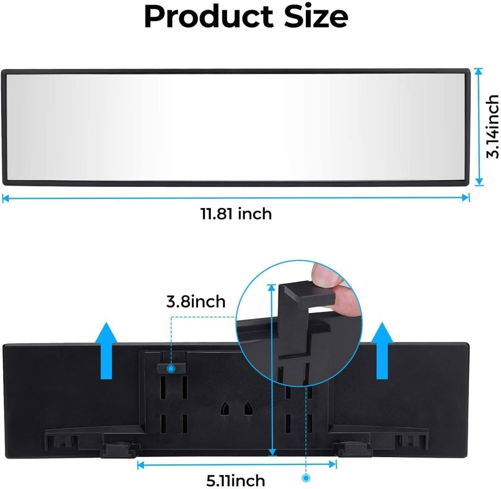 Universal 11.81 Inch Panoramic Convex Rear View Mirror