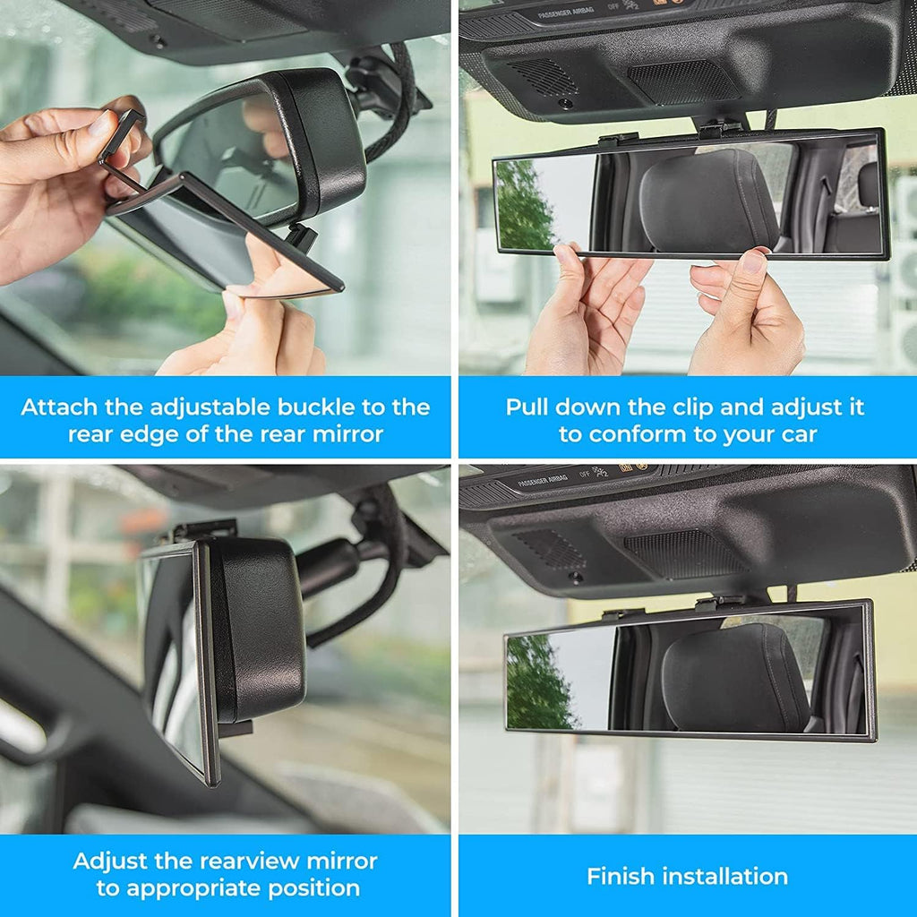 Universal 11.81 Inch Panoramic Convex Rear View Mirror